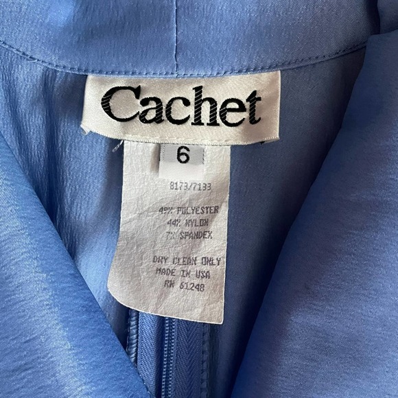 CACHET Formal Vintage Knot Front Blue Top Size 6 - Picture 8 of 10